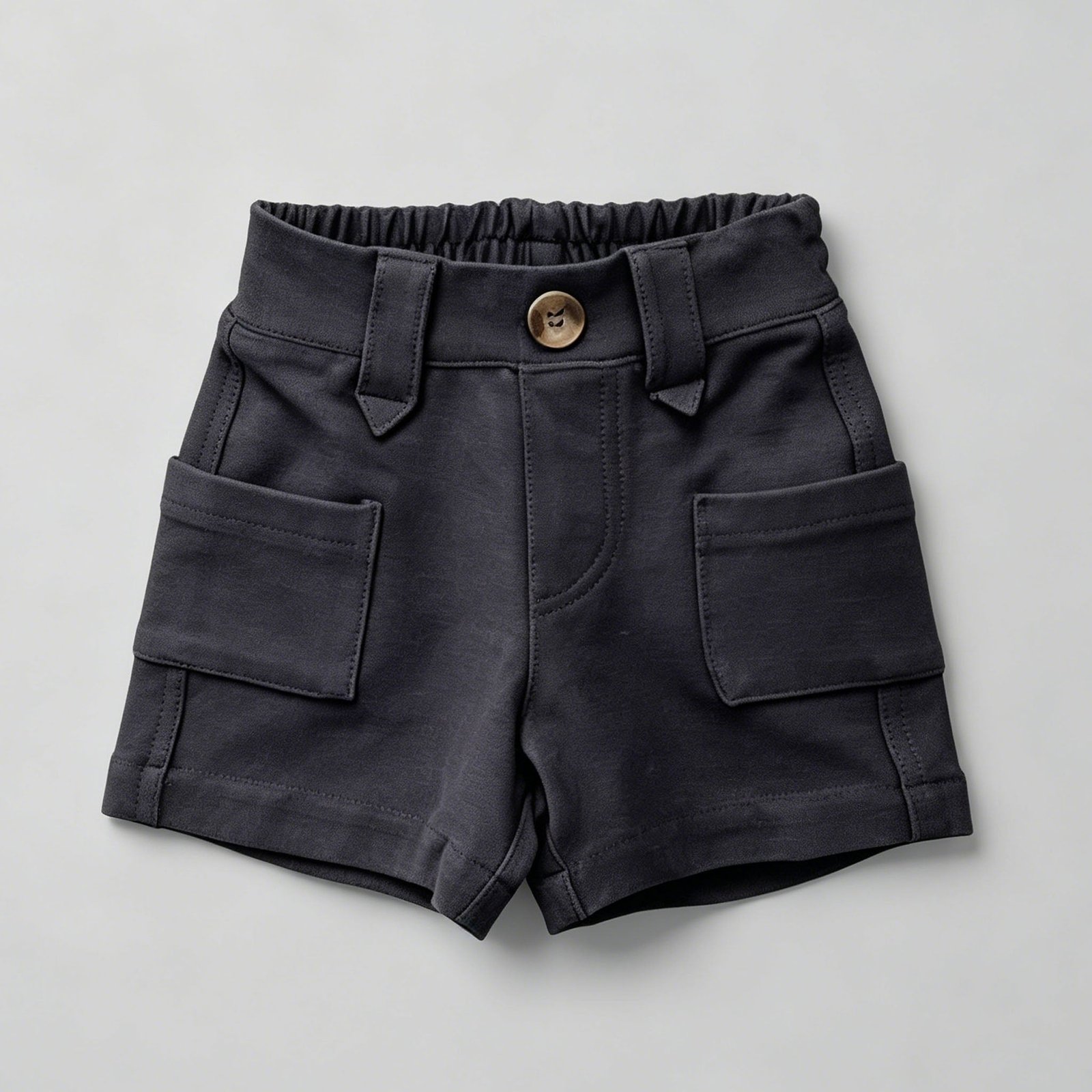 SENMAN REALM KIDS Boys Black Side Pocket Pull-On Shorts – Sibling Matching (3/6M–7) view 3