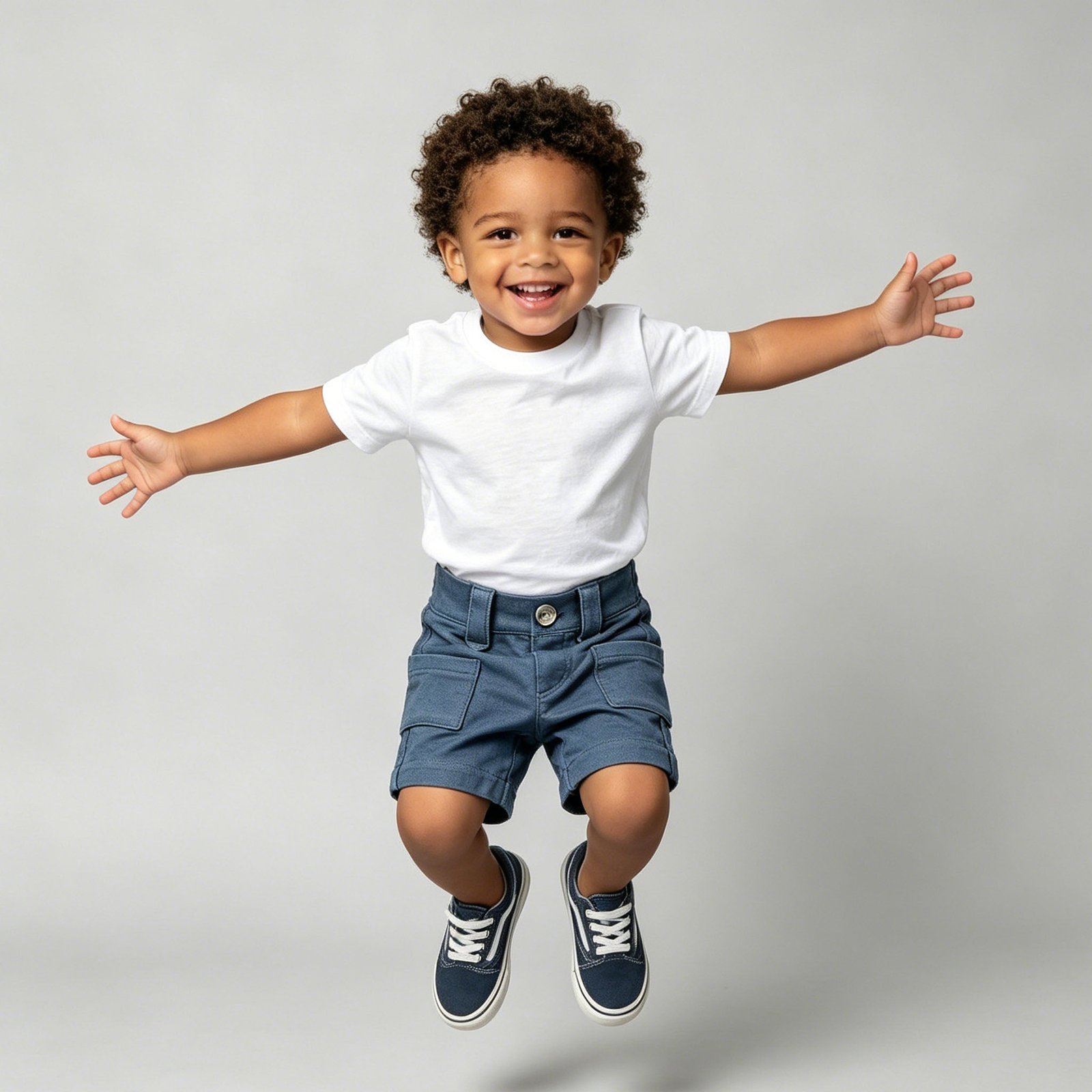 SENMAN REALM KIDS Boys Navy Button Detail Cargo Shorts – Sibling Matching (0/3M–7) view 2