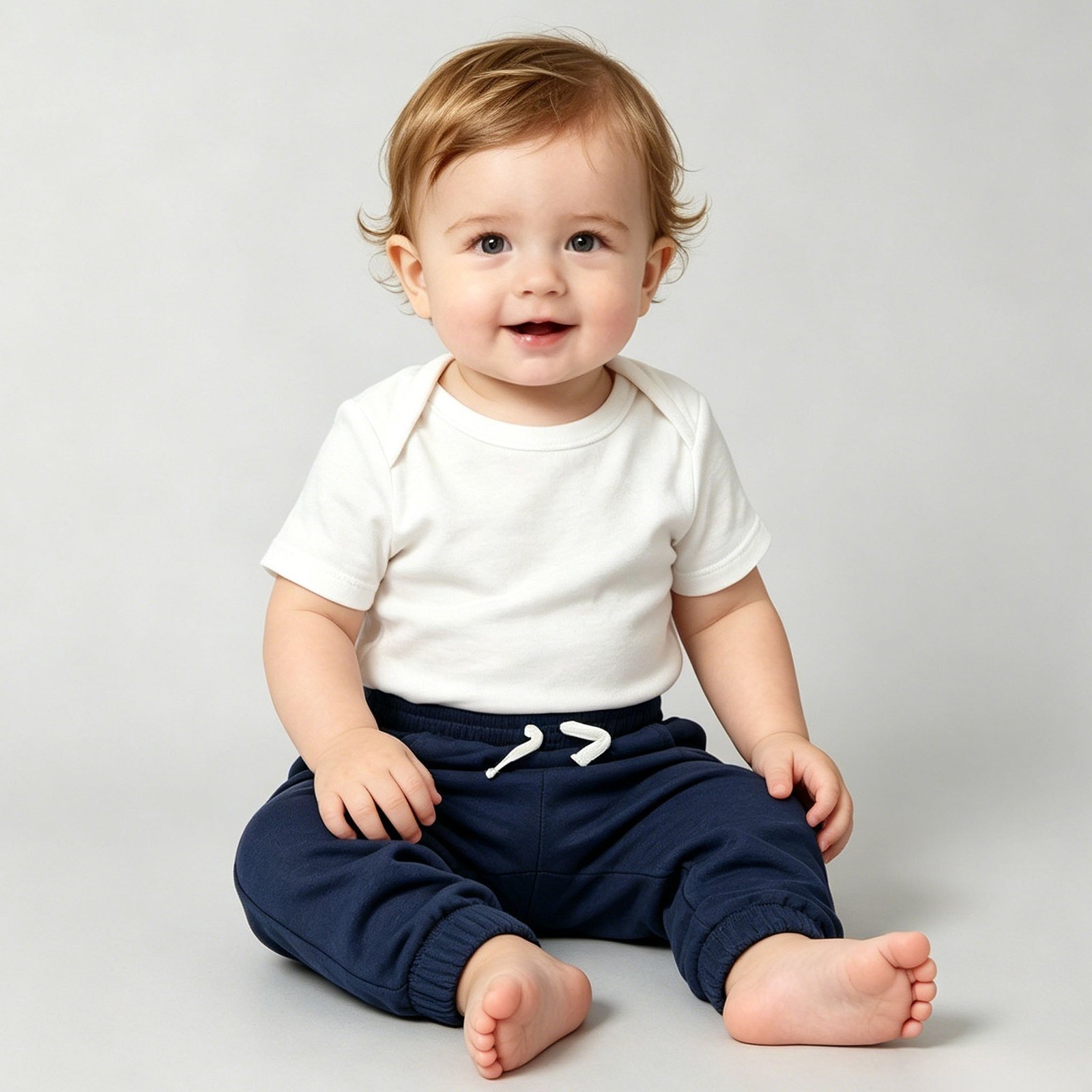 SENMAN REALM KIDS Boys Navy Ribbed Cuff Joggers (12M–24M) view 2