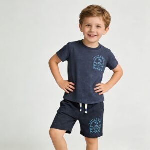 SENMAN REALM KIDS Boys Navy "Skate 4 Days" Acid Wash T-Shirt (2T–7Y) view 1