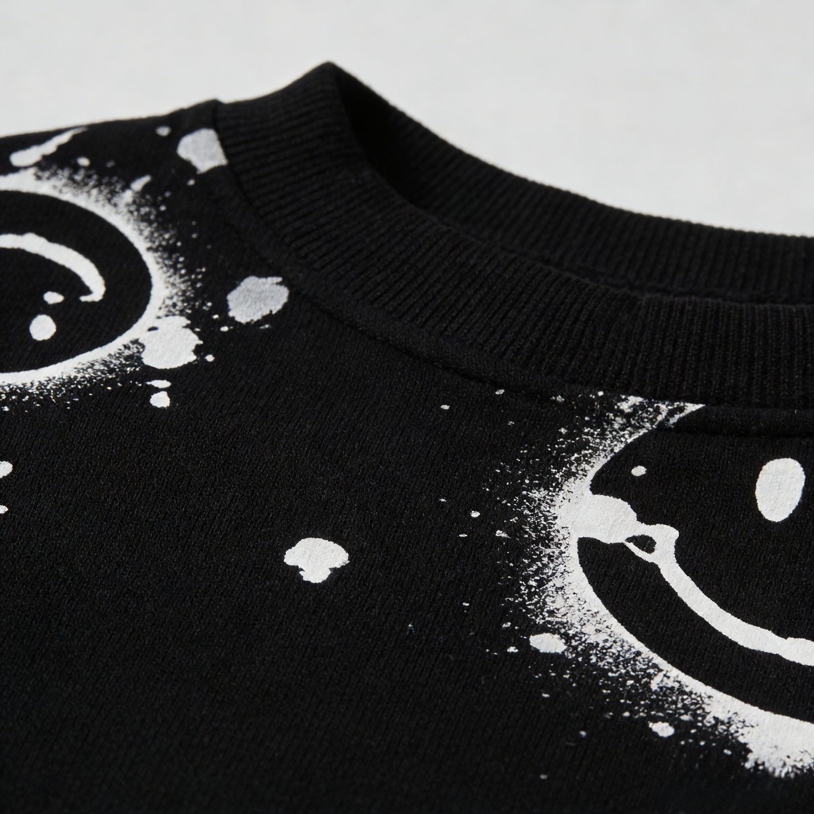 SENMAN REALM KIDS Girls Black All-Over Smiley Sweatshirt & Jogger Set (2T–6X) view 6