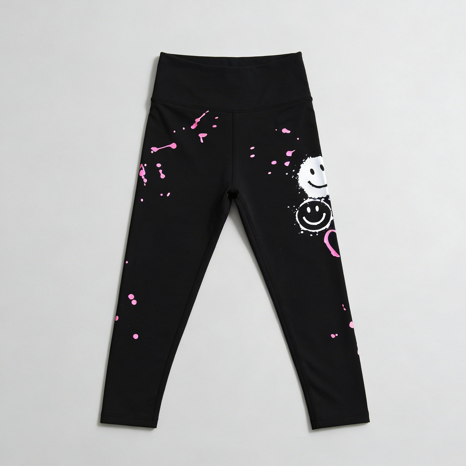SENMAN REALM KIDS Girls Gray Smiley Sweatshirt & Black Leggings Set (12M–6X) view 5