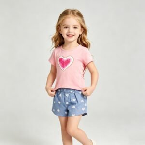 SENMAN REALM KIDS Girls Watermelon Heart Tank & Shorts Set (2T–6) view 1