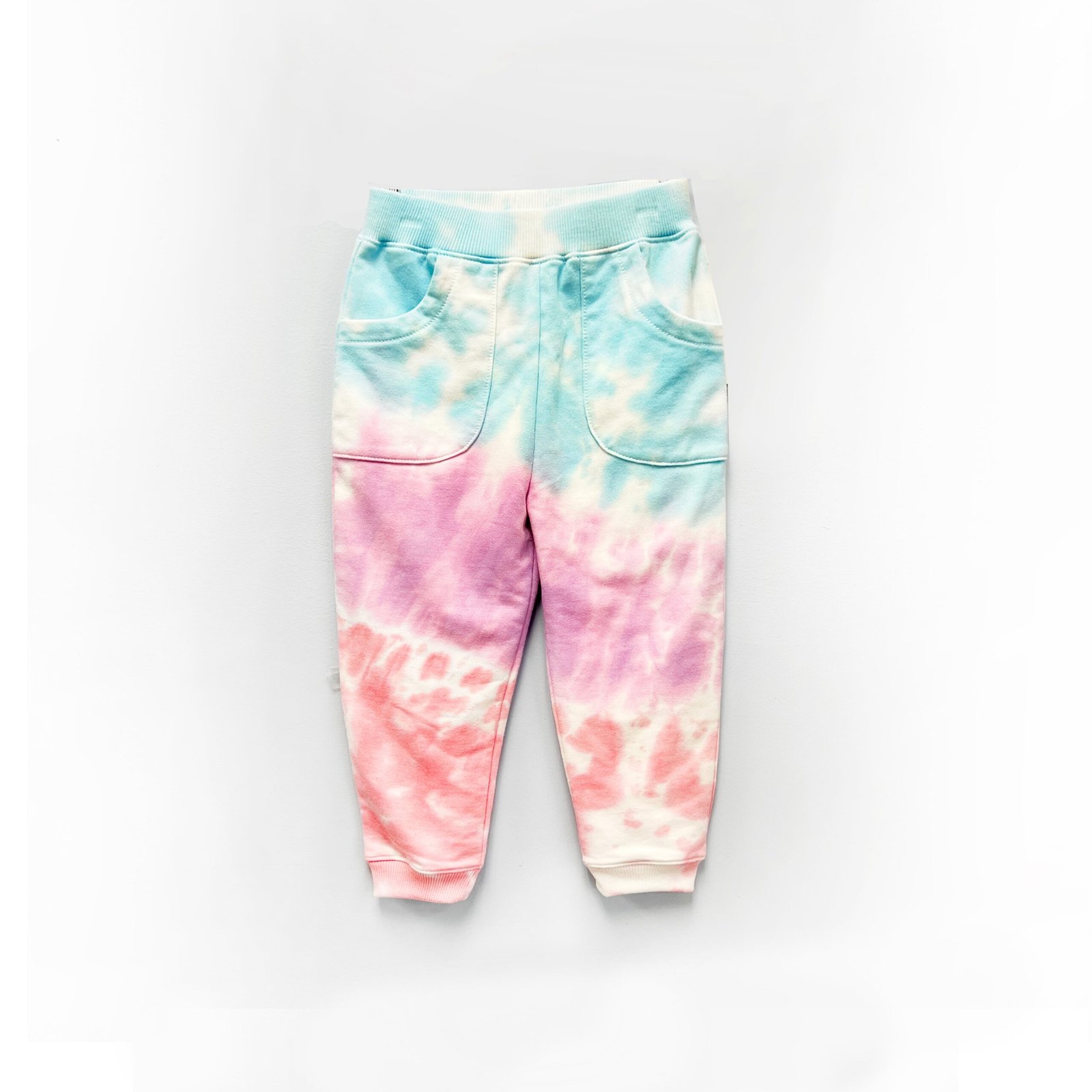 SENMAN REALM KIDS Kids Pink Pastel Tie-Dye Fleece Joggers (3/6M–24M) view 3